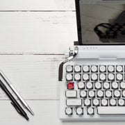 WHITE CHROME SIGNATURE QWERKYWRITER® US LAYOUT